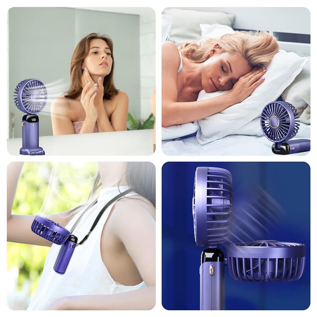 Verilux Hand Fan Mini Handheld Fan, 5000mAh Rechargeable with 5 Speeds, Battery Operated Mini Fan Foldable Desk Desktop Fans with LED Display for Home Office Bedroom Outdoor Travel (Wathetblue) Verilux Hand Fan Mini Handheld Fan, 5000mAh Rechargeable with 5 Speeds, Battery Operated Mini Fan Foldable Desk Desktop Fans with LED Display for Home Office Bedroom Outdoor Travel (Wathetblue)
